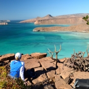 ES hiker and view of Gallo 9x6