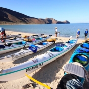 ES kayaks on beach 9x6
