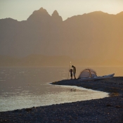 IH dad, son tent and kayak sunset 9x6